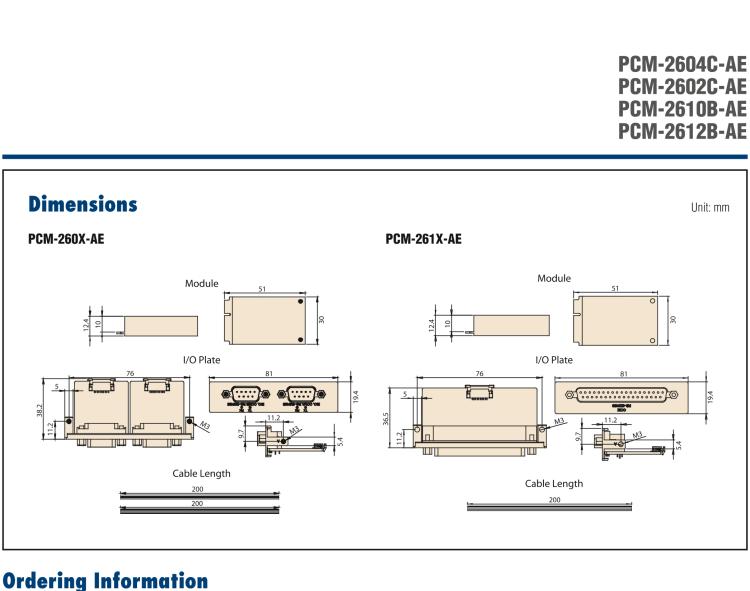 研華PCM-2610B 非隔離RS-232, 4端口，DB9, PCIe I/F