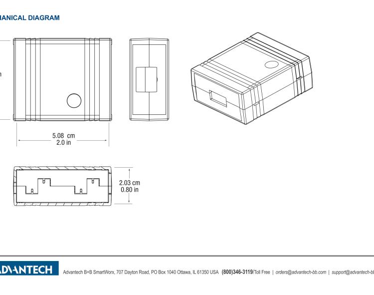 研華BB-UH401-2KV USB 2.0 2 kV隔離器，1端口，12 Mbps全速