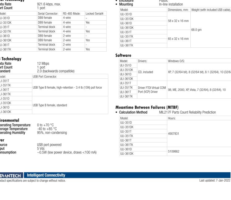 研華BB-485USBTB4WLS-A ULI-351TK USB至RS-485 4-W（TB）轉(zhuǎn)換器 端口號(hào)鎖定