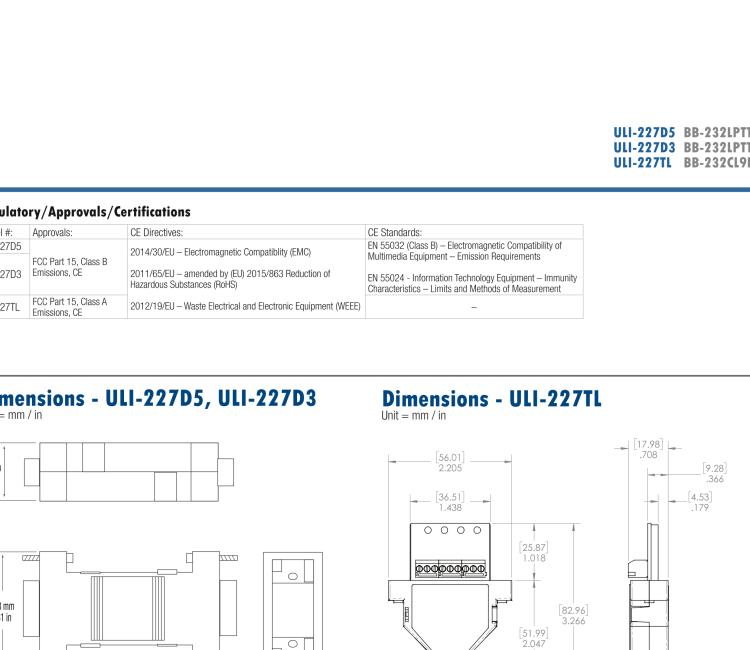 研華BB-232LPTTL33 ULI-227D3 RS-232（DB9母頭）至3.3V TTL（DB9公頭）轉(zhuǎn)換器，端口供電